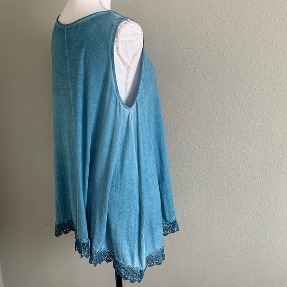 Altar’d State Teal Blue Burnout Top - Picture 5 of 7